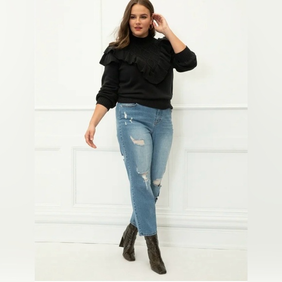 Eloquii Denim - Eloquii Jeans Size 20 Blue High Waist Distressed Skinny‎ Jeans 💙💙💙